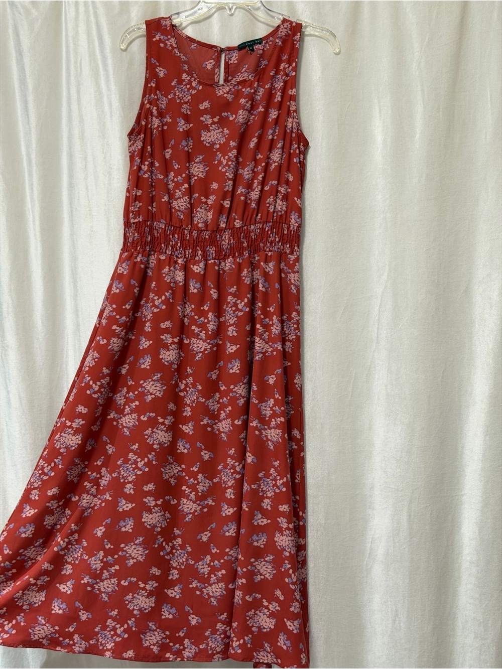 West Kei Red Sleeveless Floral Maxi Dress